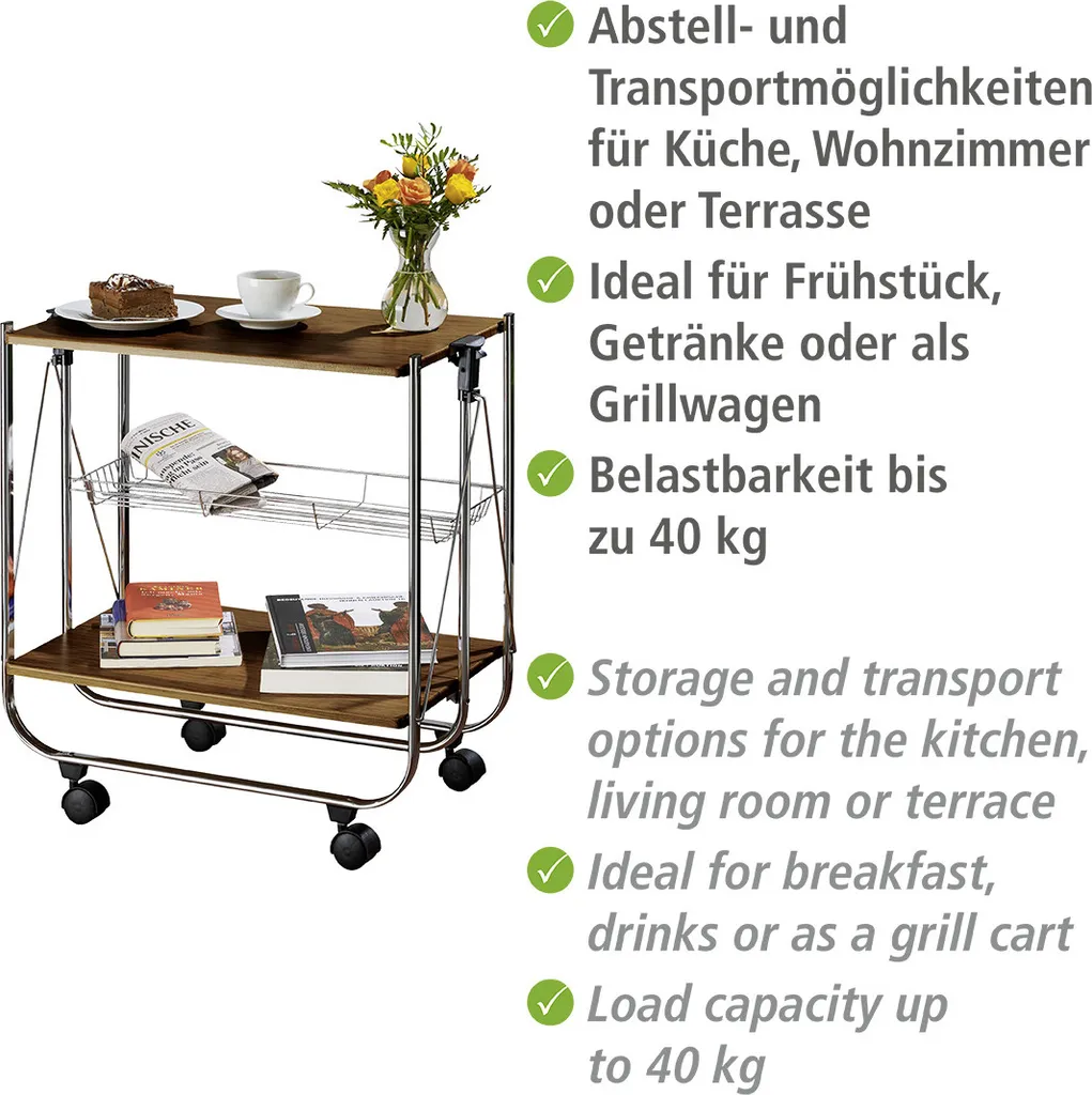 Wenko Servierwagen Dinett Deluxe Walnuss 9 Wenko Servierwagen Dinett Deluxe Walnuss – Bild 7