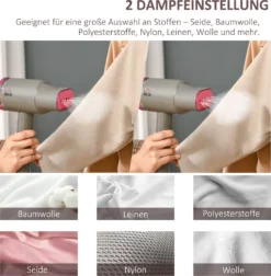 HOMCOM Dampfglätter Dampfbürste Faltbar Kleidung Hemden Dampfbügeleisen Mit 160 Ml Wassertank 1520 W Schnelles Aufheizen Aluminium Kunststoff Grau+Rosa 27,5 X 18,2 X 9 Cm -Kaufland Verkäufe 49ce4614777f4a4853f2bc6f9cbc02a4