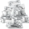 MALACASA, AMPARO 30 Tlg. Marmor Porzellan Geschirrset Kombiservice Tafelservice Mit Kaffeetassen, Unterteller, Dessertteller, Suppenteller, Speiseteller Für 6 Personen -Kaufland Verkäufe 49d26ca83eb86e7877bbcbb1c8d16c18