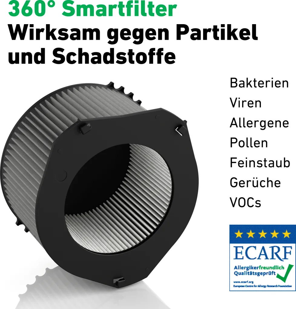 IDEAL - Luftreiniger AP40 PRO Bis 50m² | Germany | HEPA Filter Und Aktivkohlefilter, CADR 434 M³/h, 99,99% Filterleistung (Feinstaub, Allergene, Pollen, Bakterien, Zigarettenrauch, ...) 8 IDEAL - Luftreiniger AP40 PRO Bis 50m² | Germany | HEPA Filter Und Aktivkohlefilter, CADR 434 M³/h, 99,99% Filterleistung (Feinstaub, Allergene, Pollen, Bakterien, Zigarettenrauch, ...) – Bild 6