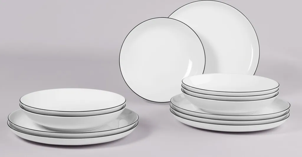 Seltmann Weiden Tafelservice Lido Schwarz Mit Farbrand Zeitlos 10 Seltmann Weiden Tafelservice Lido Schwarz Mit Farbrand Zeitlos – Bild 8