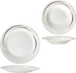 12tlg Tafel-Service Home Suppenteller Speiseteller Streifen Porzellan-Geschirr -Kaufland Verkäufe 4a54b5c65b735b4ef2d135bacba4034e