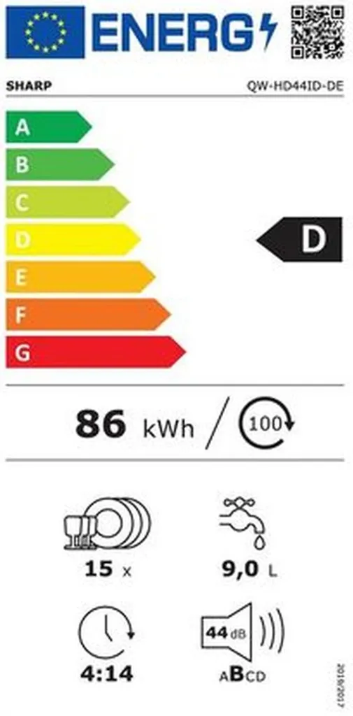Sharp - QW-HD44ID-DE - Vollintegrierbarer Geschirrspüler - 60 Cm 5 Sharp - QW-HD44ID-DE - Vollintegrierbarer Geschirrspüler - 60 Cm – Bild 3