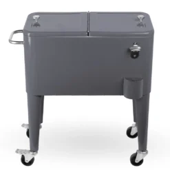 Kühlwagen, Servierwagen Outdoor Mit Großer Kühlbox, Getränkekühler Beistellwagen Für Garten, Rollbarer Party Kühlwagen Im Retro-Look – 57l, Farbe:anthrazit -Kaufland Verkäufe 4ad47f81adea7e5a09b20923c6431956