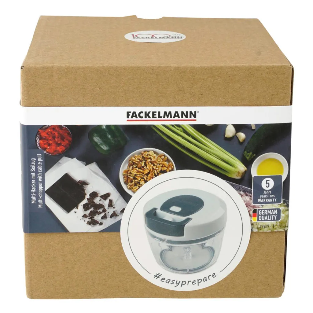 Fackelmann Multi-Hacker Easyprepare, Hochweritger Mulit-Zerkleinerer Mit Seilzug, Transparenter Auffangbehälter Mit Frischhaltedeckel, Sicher Halt Durch Anti-Rutsch-Boden (Farbe: Weiß / Blau-Grau) 13 Fackelmann Multi-Hacker Easyprepare, Hochweritger Mulit-Zerkleinerer Mit Seilzug, Transparenter Auffangbehälter Mit Frischhaltedeckel, Sicher Halt Durch Anti-Rutsch-Boden (Farbe: Weiß / Blau-Grau) – Bild 11