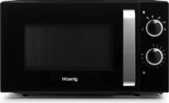 H.Koenig VIO8 Kompaktmikrowelle, Leistung 700 W, 20 Liter, Timer Bis 30 Min, 5 Heiz- Und Abtauleistungsstufen, 24,5 Cm Plattenspieler, Rostfrei, 45,2 X 34,5 X 26,2 Cm,