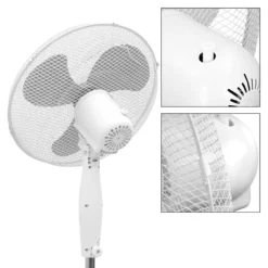 ECD Germany Standventilator 45W, Ø 40cm, Weiß/Grau - Leise, 3 Geschwindigkeitsstufen - Standfuß Höhenverstellbar 102-120 Cm - 90° Oszillazion 30° Neigbar - Ventilator Standlüfter Luftkühler Bödenventilator -Kaufland Verkäufe 4c3ac608561d6c67c3ed364376af103d