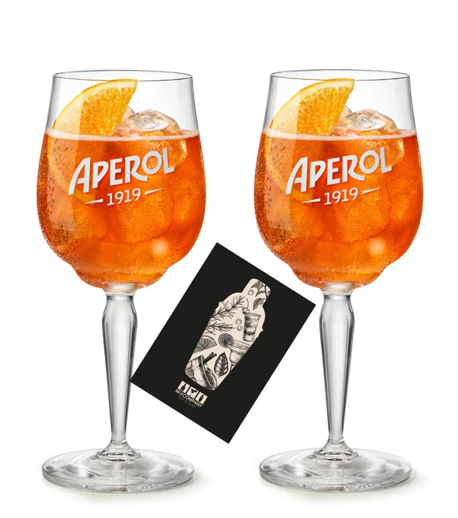 Aperol Glas Gläser-Set Neu - 2x Weingläser 3 Aperol Glas Gläser-Set Neu - 2x Weingläser