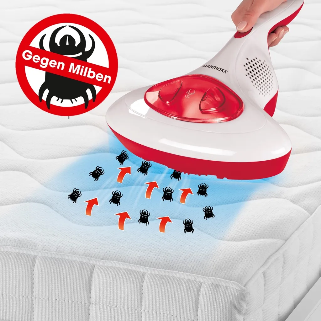 CLEANmaxx Akku-Milben-Handstaubsauger Mit UV-C-Licht - Rot/weiß UV Licht Akku Milbensauger Handstaubsauger Milben Allergiker Kabellos CLEANmaxx 4 CLEANmaxx Akku-Milben-Handstaubsauger Mit UV-C-Licht - Rot/weiß UV Licht Akku Milbensauger Handstaubsauger Milben Allergiker Kabellos CLEANmaxx – Bild 2