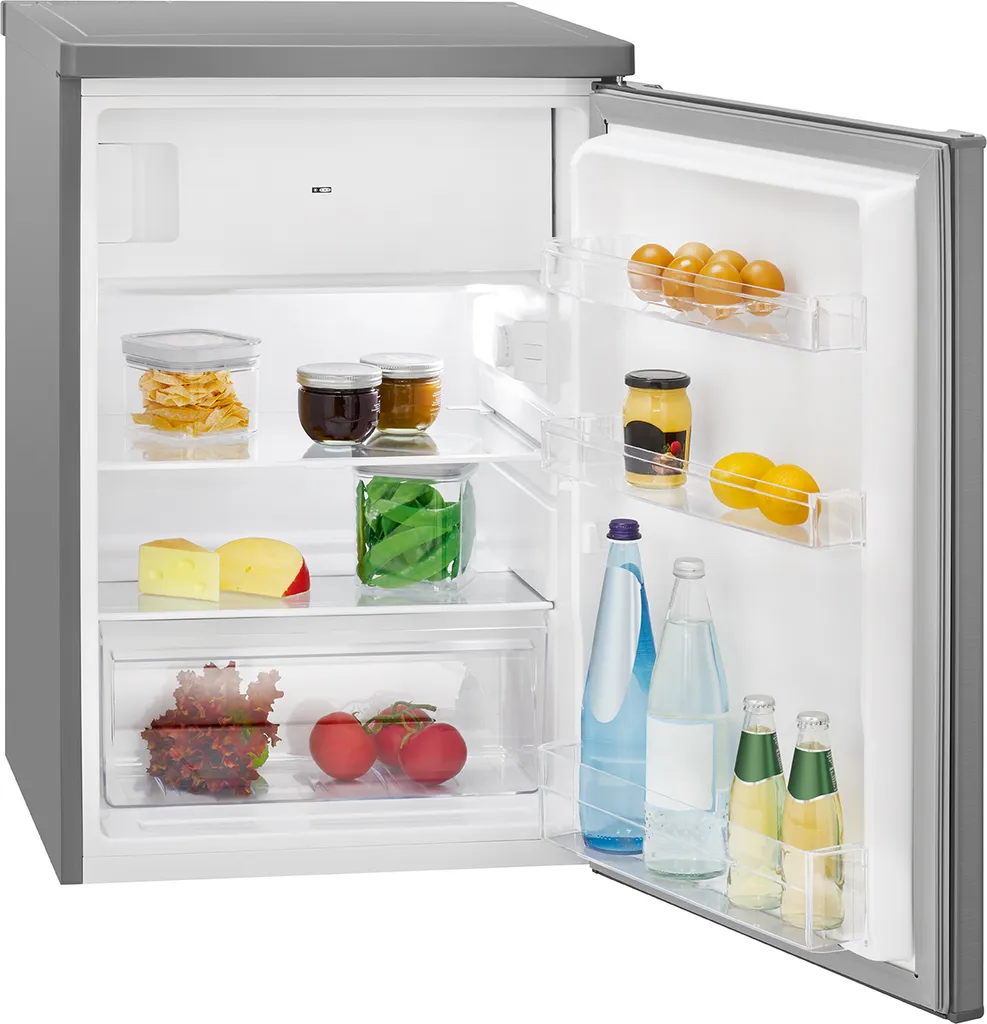 Bomann Kühlschrank Mit Gefrierfach Freistehend (109L) Leise Mit Kühl- Und Gefrierfach, Stand-Kühlschrank Mit Gefrierfach, Kühlkombination Fridge Mit LED Beleuchtung, KS 7248 Inox 4 Bomann Kühlschrank Mit Gefrierfach Freistehend (109L) Leise Mit Kühl- Und Gefrierfach, Stand-Kühlschrank Mit Gefrierfach, Kühlkombination Fridge Mit LED Beleuchtung, KS 7248 Inox – Bild 2