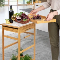 ONVAYA Küchenwagen Kyoto Auf Rollen, Küchenrollwagen Aus Bambus Mit Arbeitsplatte Weiß Aus Stein, Praktischer Beistellwagen Für Die Küche Inkl. Schubladen -Kaufland Verkäufe 4d2c1cd24ffc09b1e7ccf20fc1665368