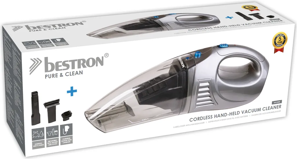 Bestron Kabelloser Handsauger, Für Nasse Und Trockene Oberflächen, Kapazität: 450 Ml , 25 Watt, Rot/Weiß 4 Bestron Kabelloser Handsauger, Für Nasse Und Trockene Oberflächen, Kapazität: 450 Ml , 25 Watt, Rot/Weiß – Bild 2