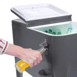 Kühlwagen, Servierwagen Outdoor Mit Großer Kühlbox, Getränkekühler Beistellwagen Für Garten, Rollbarer Party Kühlwagen Im Retro-Look – 57l, Farbe:anthrazit -Kaufland Verkäufe 4deb491b9395968b95116cb1a15223aa