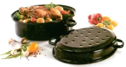 Krüger Gänse Bräter Induktion Braten Schmor Topf Deckel Schwarz Oval Emaille 7L -Kaufland Verkäufe 4e4a9038b4b0379b0540fdc8e09b0433