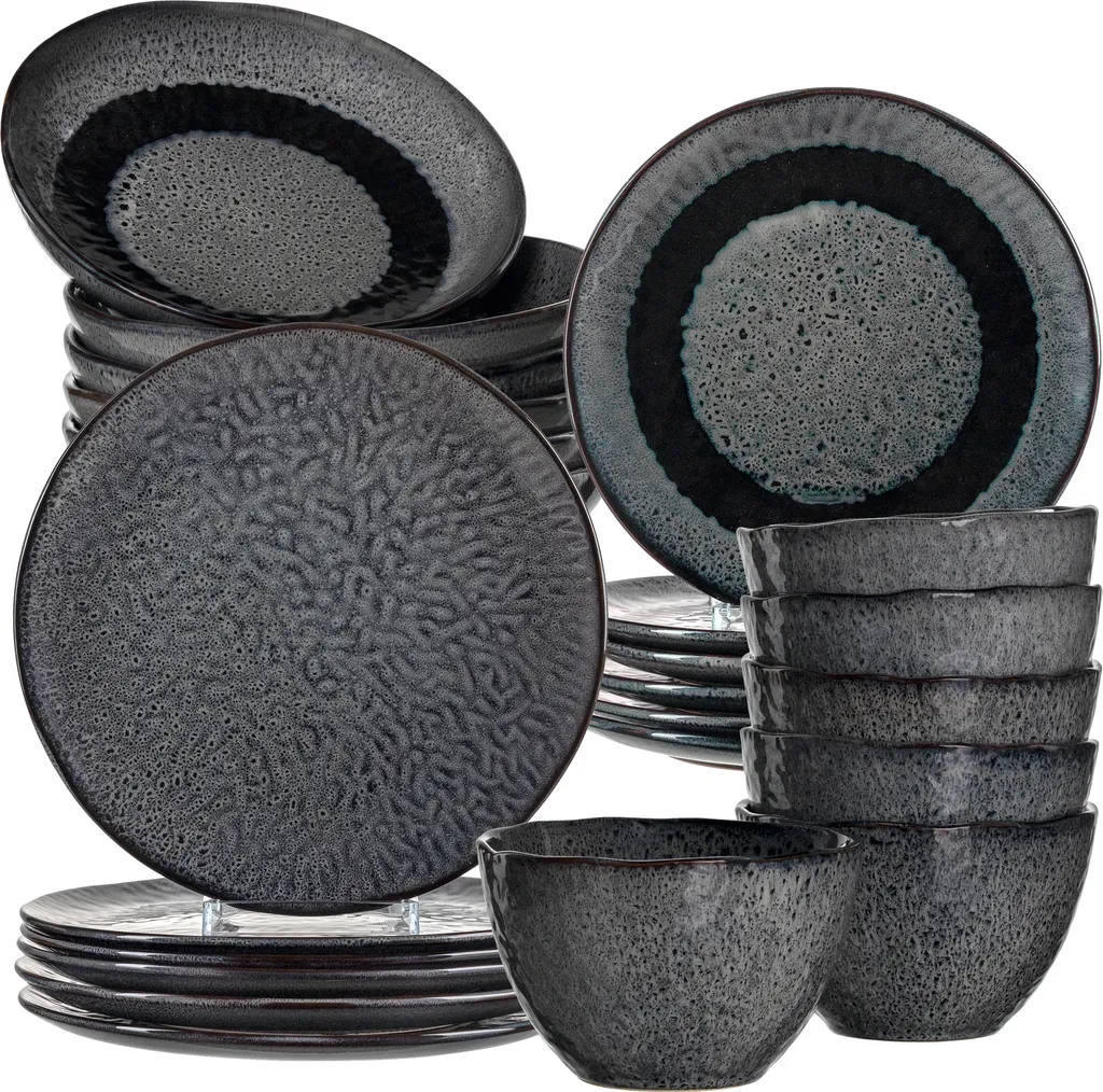 Leonardo Keramikgeschirr-Set Matera 24tlg. Grau, 026060 3 Leonardo Keramikgeschirr-Set Matera 24tlg. Grau, 026060