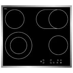 PKM Kochfeld Ceranfeld Mit Edelstahlrahmen Autark EB-C4-2KBTC Touch Control