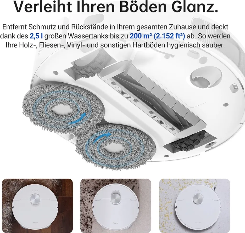 Dreame L10S Ultra Saugroboter Mit Absaugstation Selbstwaschend Selbstauffüllend Selbstentleerend 5300Pa AI+3D Navigation Spinnwischen Heißlufttrocknung Teppicherkennung APP 10 Dreame L10S Ultra Saugroboter Mit Absaugstation Selbstwaschend Selbstauffüllend Selbstentleerend 5300Pa AI+3D Navigation Spinnwischen Heißlufttrocknung Teppicherkennung APP – Bild 8