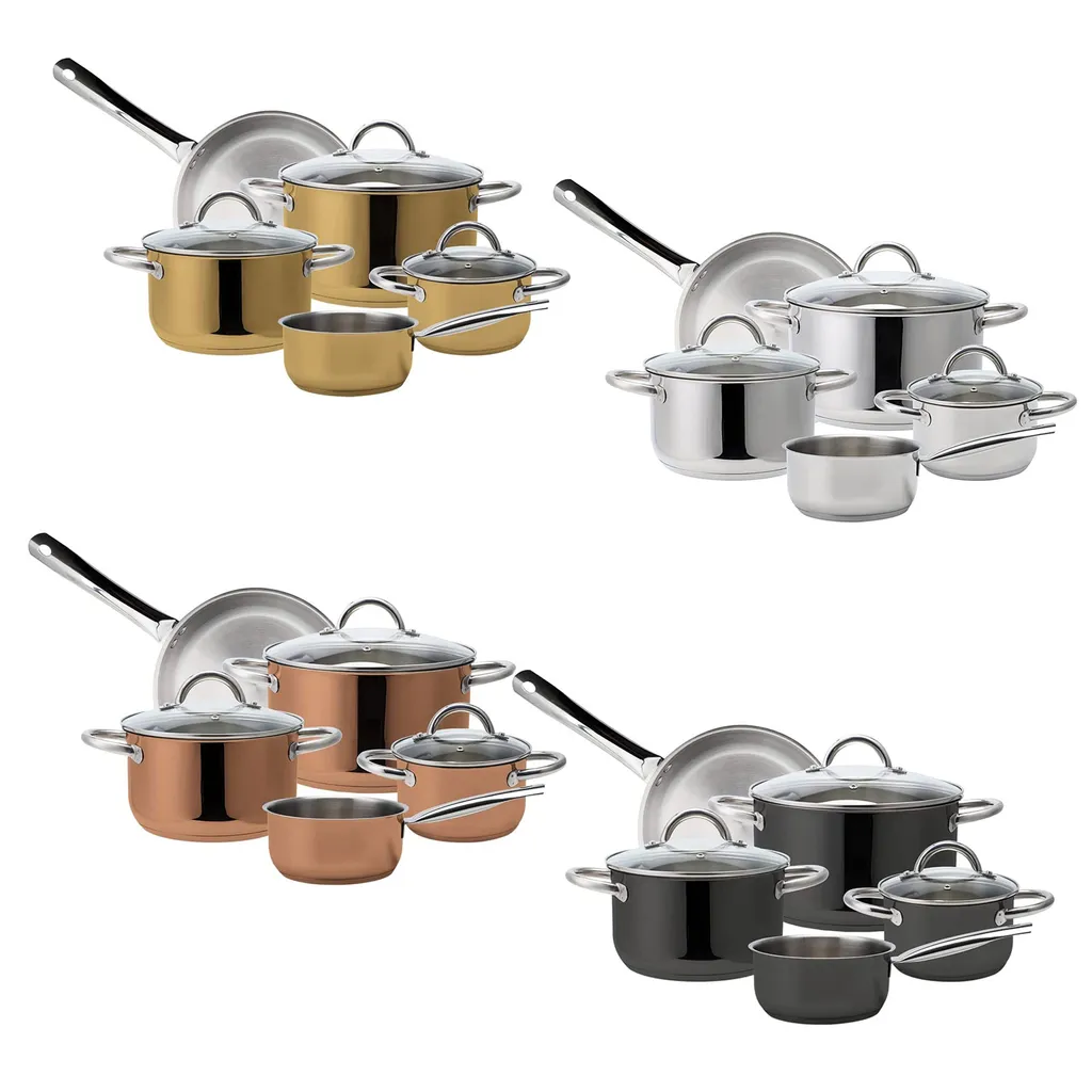 ECHTWERK Kochtopf-Set 8tlg Aus Edelstahl, , Farbe:Schwarz 3 ECHTWERK Kochtopf-Set 8tlg Aus Edelstahl, , Farbe:Schwarz