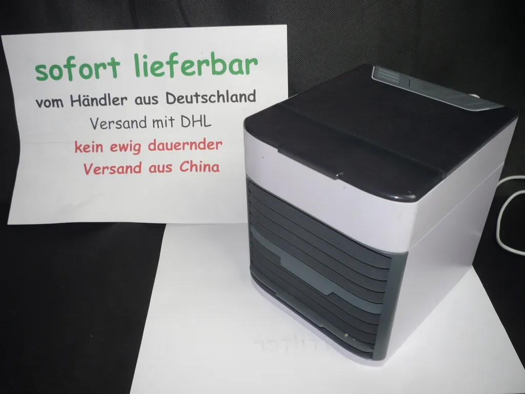 Mini Luftkühler Air Cooler Tisch-Ventilator Mit Befeuchtung Version 2 4 Mini Luftkühler Air Cooler Tisch-Ventilator Mit Befeuchtung Version 2 – Bild 2