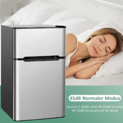 COSTWAY 90L Kühlschrank 64L Kühlteil 26 L Gefrierteil Kühl-Gefrier-Kombination Mit LED-Beleuchtung Mini Kühlschrank Grau -Kaufland Verkäufe 5108404ec20c4969ab1ccc45391a866f