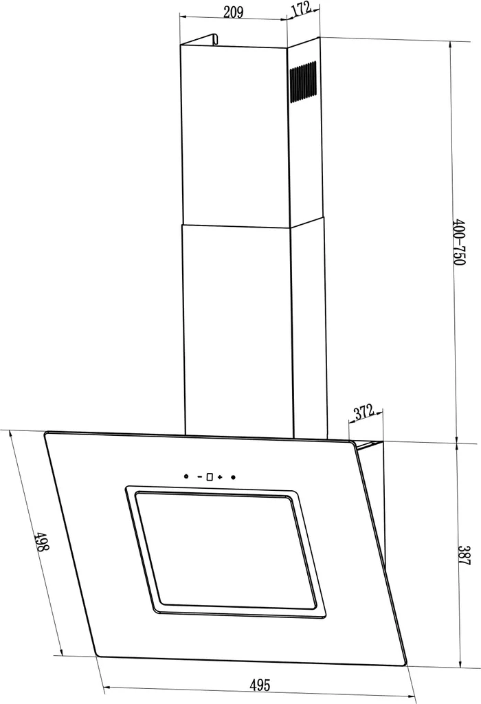 PKM Dunstabzugshaube Schräghaube Mit Randabsaugung S26-50BBTY 50cm Schwarz 3 PKM Dunstabzugshaube Schräghaube Mit Randabsaugung S26-50BBTY 50cm Schwarz