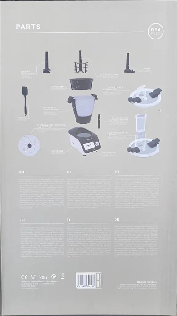 IKOHS Multifunktions-Küchenmaschine CHEFBOT Touch, 23 Funktionen, 12 Geschwindigkeiten, WiFi, 120ºC, Programmierbar, Vorinstallierte Rezepte Touchscreen + Dampfgarer - Schwarz & Weiß 5 IKOHS Multifunktions-Küchenmaschine CHEFBOT Touch, 23 Funktionen, 12 Geschwindigkeiten, WiFi, 120ºC, Programmierbar, Vorinstallierte Rezepte Touchscreen + Dampfgarer - Schwarz & Weiß – Bild 3