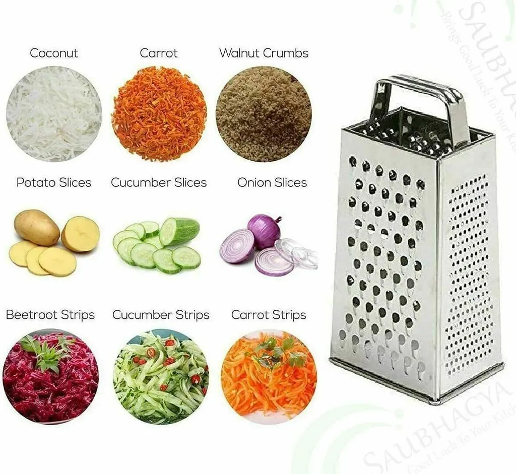 4 Seitige Blades Käse Gemüse Reibe Karotte Gurken Hobel Schneider Edelstahl Gemüseschneider 5 4 Seitige Blades Käse Gemüse Reibe Karotte Gurken Hobel Schneider Edelstahl Gemüseschneider – Bild 3