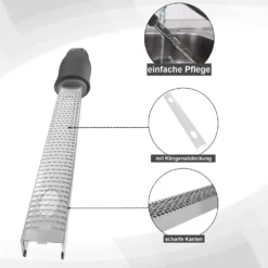 2er Pack Zitronenreibe Aus Edelstahl Parmesanreibe 32,5 Cm Ingwerreibe Multifunktionaler Zester Reibe Muskatnuss Reibe Mit Schutz & Reinigungsbürste Hobel Reibe Für Schokolade, Käse, Kokosnuss -Kaufland Verkäufe 52c58bb2c38fb67abfc25b51cd988a9e 1
