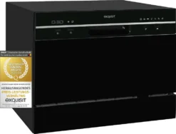 Exquisit Geschirrspüler GSP206-030F SchwarzPV | Tischgeschirrspüler | 6 Maßgedecke | Schwarz