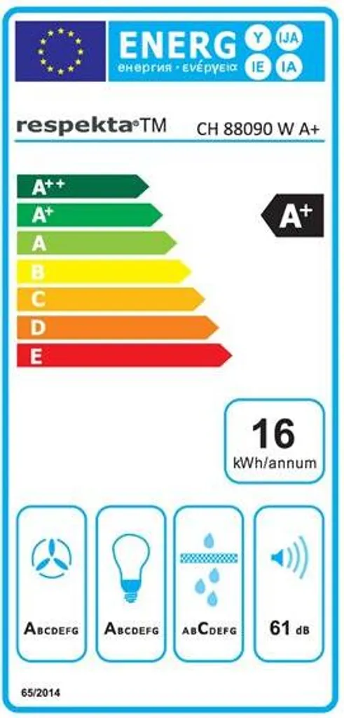 Dunstabzugshaube / Schräghaube Respekta CH 88090 WA+ 90cm Weiß 6 Dunstabzugshaube / Schräghaube Respekta CH 88090 WA+ 90cm Weiß – Bild 4
