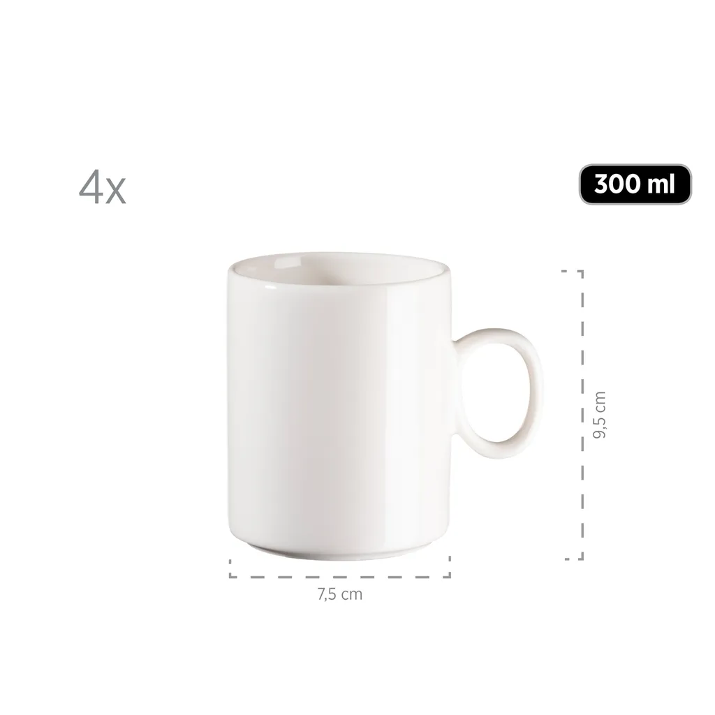 Mäser 931617 Kombiservice Finaro Für 4 Personen, Porzellan, Weiß (1 Set, 16-teilig) 4 Mäser 931617 Kombiservice Finaro Für 4 Personen, Porzellan, Weiß (1 Set, 16-teilig) – Bild 2