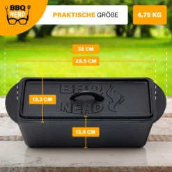 BBQ-Nerd© Kleine Brotbackform 3 L - Gusseisen Kastenform Mit Deckel - Backform Für Ofen, Grill, Feuer - Brottopf Dutch Oven Für Hackbraten Fleischkäse Brot -Kaufland Verkäufe 54dac4d97ea63d9463b75d546b0c1ade