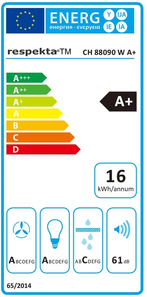 Dunstabzugshaube / Schräghaube Respekta CH 88090 WA+ 90cm Weiß 7 Dunstabzugshaube / Schräghaube Respekta CH 88090 WA+ 90cm Weiß – Bild 5