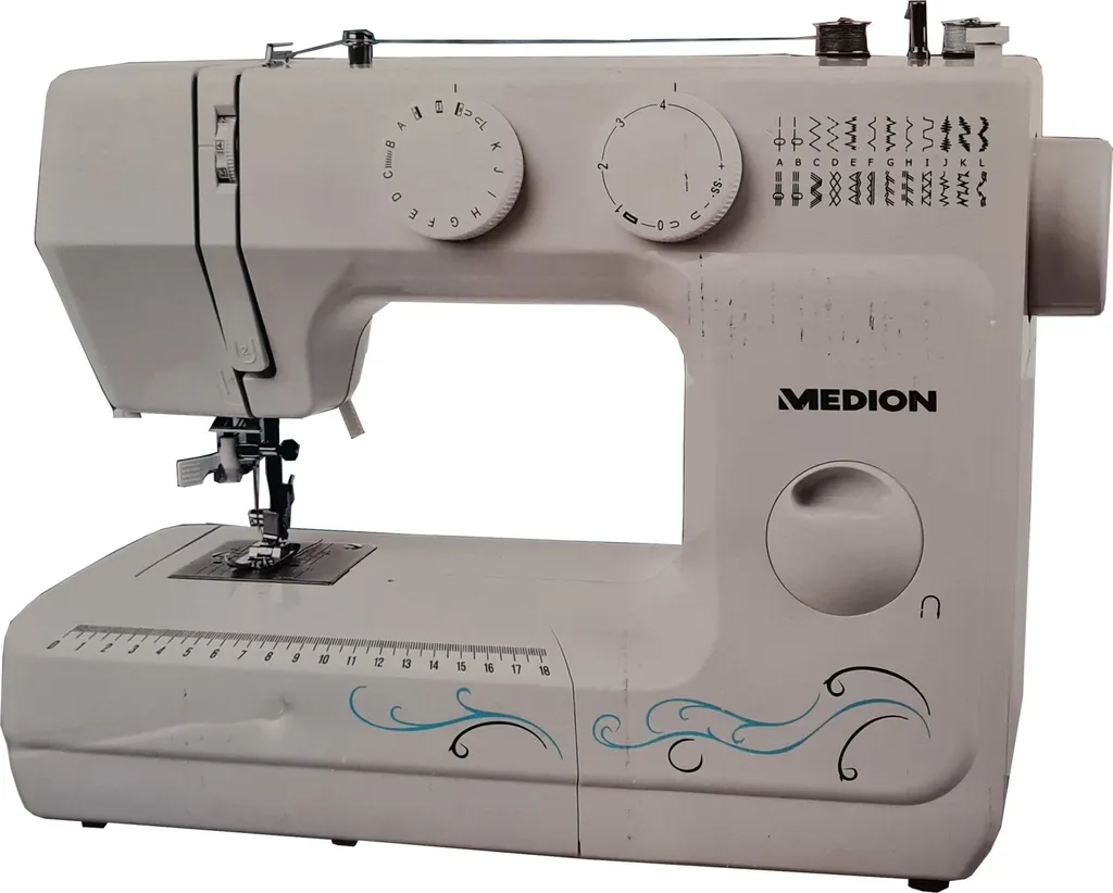 MEDION MD 18205 Freiarmnähmaschine / 60 Versch. Stichmuster/Knopfloch- & Einfädelautomatik/LED-Nählicht, Umfangreiches Zubehör/weiß 6 MEDION MD 18205 Freiarmnähmaschine / 60 Versch. Stichmuster/Knopfloch- & Einfädelautomatik/LED-Nählicht, Umfangreiches Zubehör/weiß – Bild 4