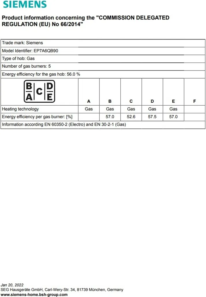 Siemens Gaskochfed EP7A6QB90 - 5 Zonen, 75cm 4 Siemens Gaskochfed EP7A6QB90 - 5 Zonen, 75cm – Bild 2