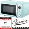 Melissa 16330110 CLASSICO Retro 20 Liter Mikrowelle Pepermint/Babyblue