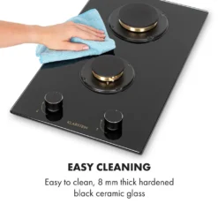 Klarstein Goldflame Domino Gaskochfeld , 2-flammig , Autark , 30 Cm , Einbau , Messing-Brenner , Erdgas/Propangas , Sicherheitsventile , Automatische Abschaltung , Topfträger Aus Gusseisen , Inkl. Schlauch Und Druckminderer , Glaskeramik Ø 8 Mm , Schwarz -Kaufland Verkäufe 5925c8b31c344ddf301269190116cbcf