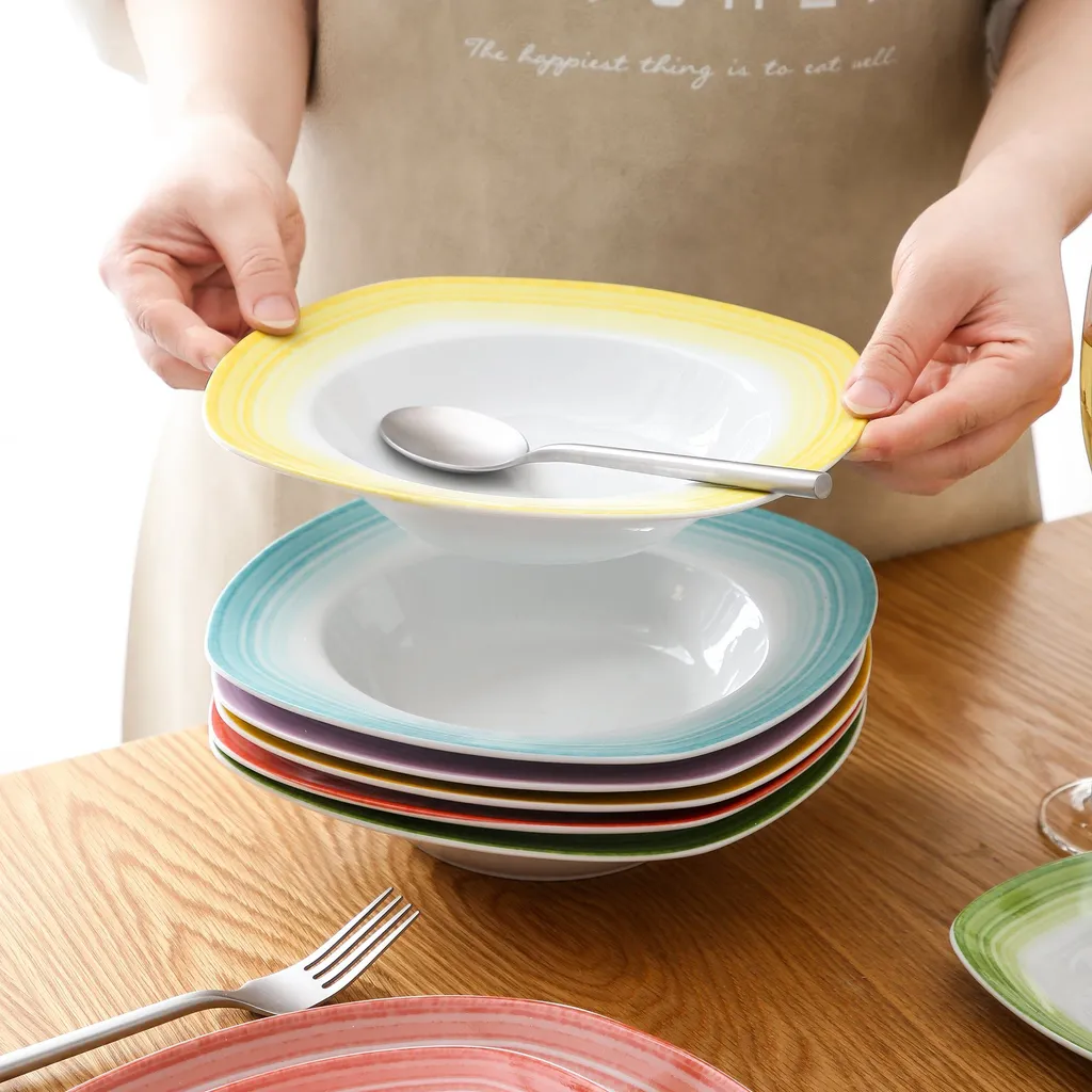 VEWEET Tafelservice 'SPARK' Aus Porzellan, 60-tlg Kombiservice, Kaffeetassen, Untertasse, Dessertteller, Speiseteller Und Suppenteller, Komplettservice Für 12 Personen 5 VEWEET Tafelservice 'SPARK' Aus Porzellan, 60-tlg Kombiservice, Kaffeetassen, Untertasse, Dessertteller, Speiseteller Und Suppenteller, Komplettservice Für 12 Personen – Bild 3