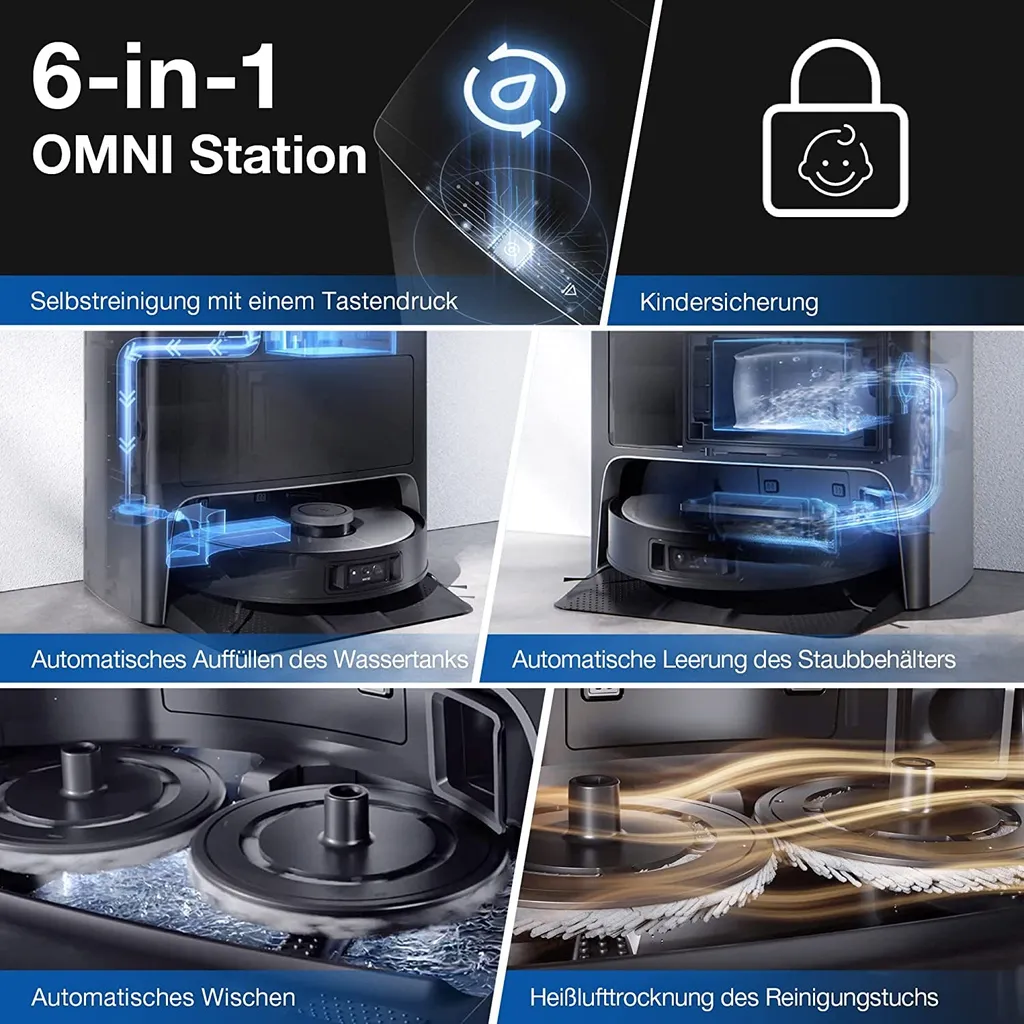 Ecovacs Deebot X1 Omni Saugroboter Wischfunktion Kamera 4 Reinigungsstufen 0,4 L 14 Ecovacs Deebot X1 Omni Saugroboter Wischfunktion Kamera 4 Reinigungsstufen 0,4 L – Bild 12