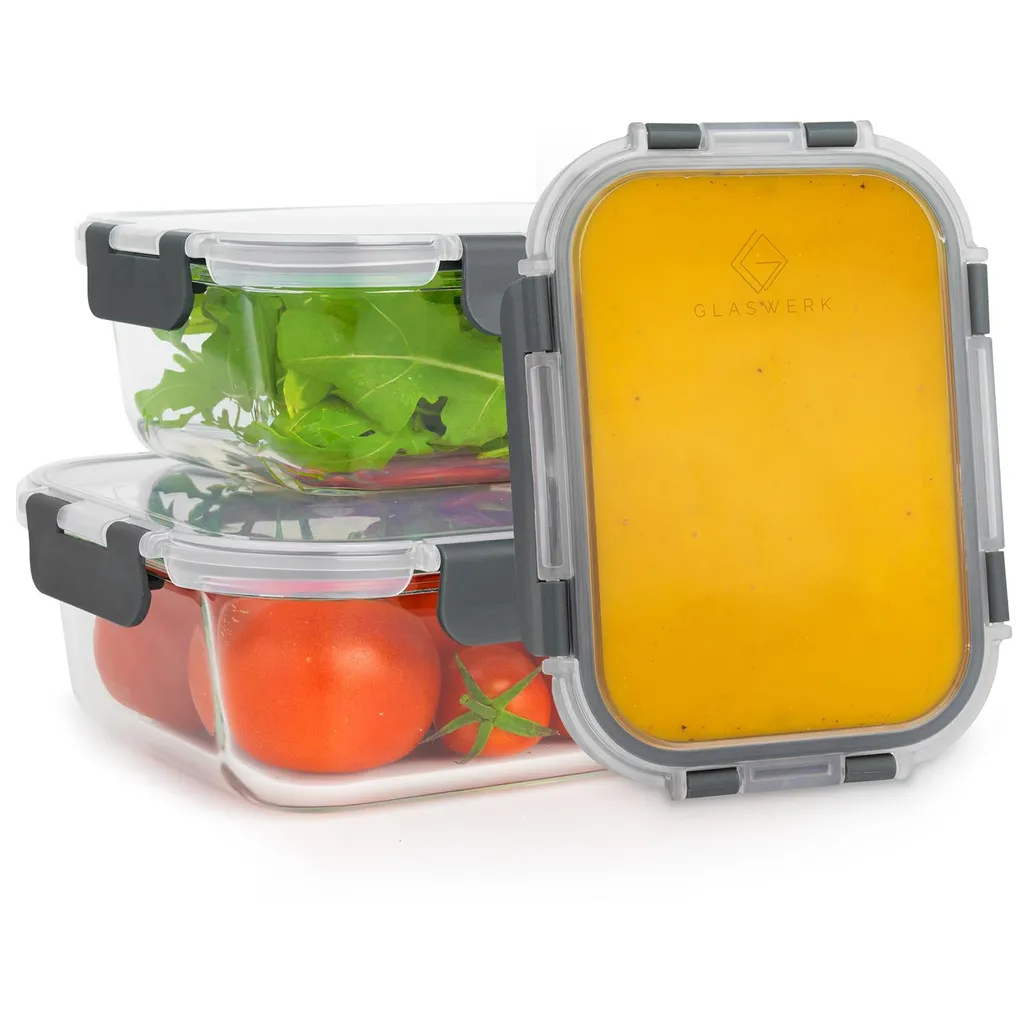 Klarstein Glaswerk Jardine III Frischhaltedosen Lunchboxen Auflaufform Mikrowellengeschirr , 640, 1040, 1520 Ml , 3 Stück , Borosilikatglas , Geeignet Für Backofen, Gefrierfach, Mikrowelle , Spülmaschinenfest , 100 % Dicht Mit Scharnierverschluss , Bruchsicher , Hitze- Und Kältebeständig , 3 Klarstein Glaswerk Jardine III Frischhaltedosen Lunchboxen Auflaufform Mikrowellengeschirr , 640, 1040, 1520 Ml , 3 Stück , Borosilikatglas , Geeignet Für Backofen, Gefrierfach, Mikrowelle , Spülmaschinenfest , 100 % Dicht Mit Scharnierverschluss , Bruchsicher , Hitze- Und Kältebeständig ,