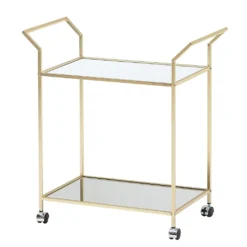 WOHNLING Design Servierwagen Gold 73x78x37 Cm Küchenwagen Glas / Metall | Mobiler Beistelltisch | Speisewagen Mit Glasplatte | Teewagen Mini Bar Auf 4 Rollen -Kaufland Verkäufe 5a347d4bbd604fbb2eb97a225933d3b8