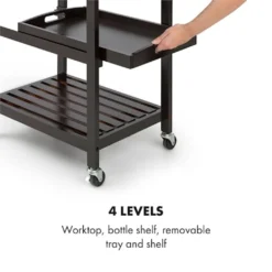 Klarstein Vermont - Küchenwagen, Servierwagen, Küchenrollwagen, 4 Etagen, DREI Ablagen, Herausnehmbare Schublade, Flaschenablage, Edelstahl-Arbeitsplatte, Echtholz, Rollen, Dunkelbraun 14 Klarstein Vermont - Küchenwagen, Servierwagen, Küchenrollwagen, 4 Etagen, DREI Ablagen, Herausnehmbare Schublade, Flaschenablage, Edelstahl-Arbeitsplatte, Echtholz, Rollen, Dunkelbraun -Kaufland Verkäufe 5a75e7aad007cae3c16ad2259e8a7e91