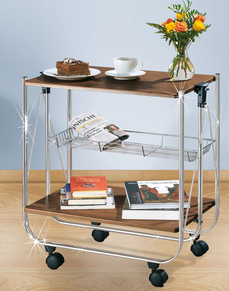 Wenko Servierwagen Dinett Deluxe Walnuss 4 Wenko Servierwagen Dinett Deluxe Walnuss – Bild 2