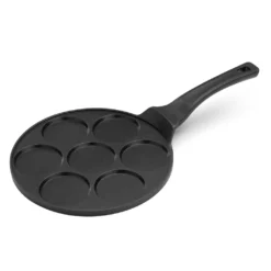 Navaris Augenpfanne Pancake Maker Blinipfanne - 27cm Pfanne Pfannkuchenpfanne Mit 7 Löchern - Bratpfanne Für Alle Herdarten - Antihaftbeschichtung