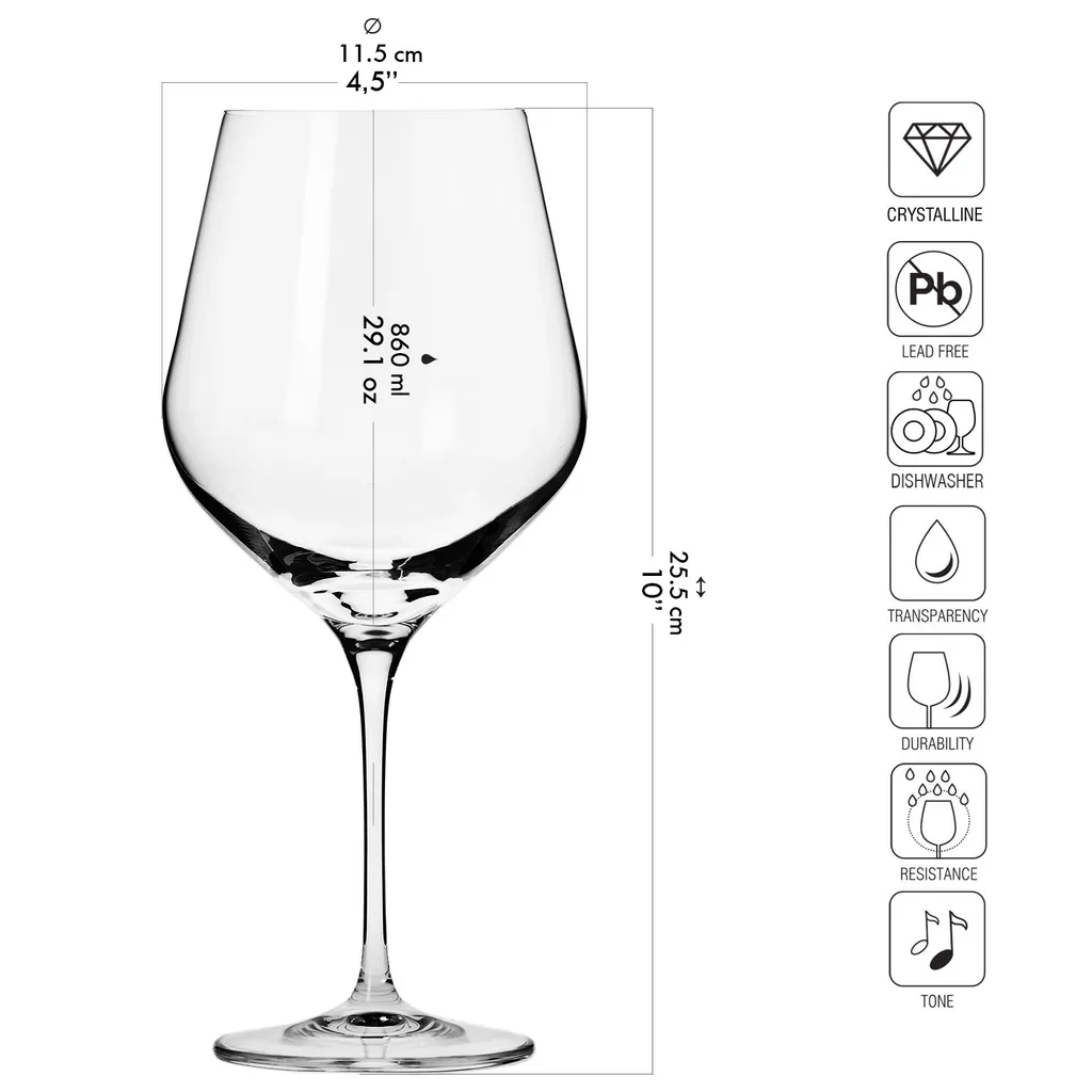KROSNO Splendour Große Burgunder Rot-Weingläser, 6er-Set, 860 Ml 4 KROSNO Splendour Große Burgunder Rot-Weingläser, 6er-Set, 860 Ml – Bild 2