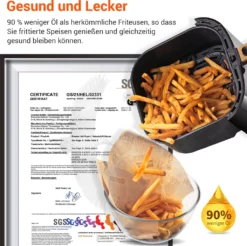 ULTENIC K10 XL Heißluftfritteuse, 5L Airfryer Mit 11 Programmen, Airfryer Mit Online-Rezepten, Touchscreen,1500W [Energieklasse A+++] -Kaufland Verkäufe 5bc2c5a63f6648351fe6fb0e10008944