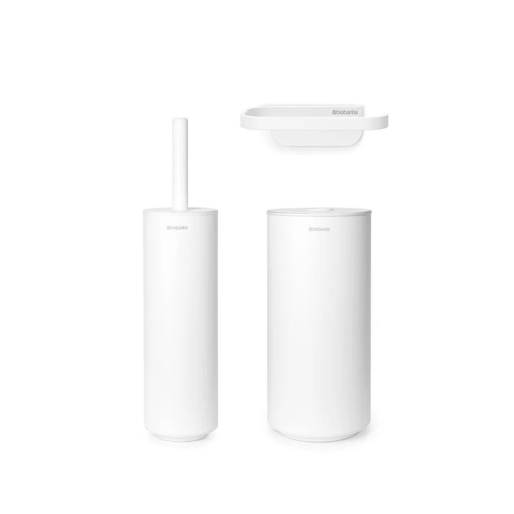 BRABANTIA MindSet Set 3 Toilettenzubehör Weiß 4 BRABANTIA MindSet Set 3 Toilettenzubehör Weiß – Bild 2