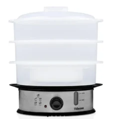 Tristar VS-3908PE Dampfgarer BPA Frei 12L Dampfkocher Steamer Edelstahl, Schwarz