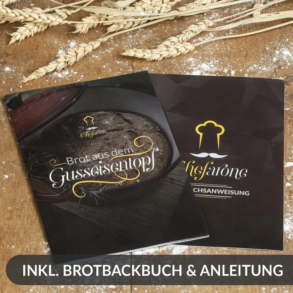 Gusseisen Topf Brot Backen 24 Cm - 3,5 L Schmortopf Gusseisen Emailliert Zum Schmoren, Backen Und Braten - Brotbacktopf Mit Deckel Induktion - (3,5 L, Blau) 11 Gusseisen Topf Brot Backen 24 Cm - 3,5 L Schmortopf Gusseisen Emailliert Zum Schmoren, Backen Und Braten - Brotbacktopf Mit Deckel Induktion - (3,5 L, Blau) – Bild 9
