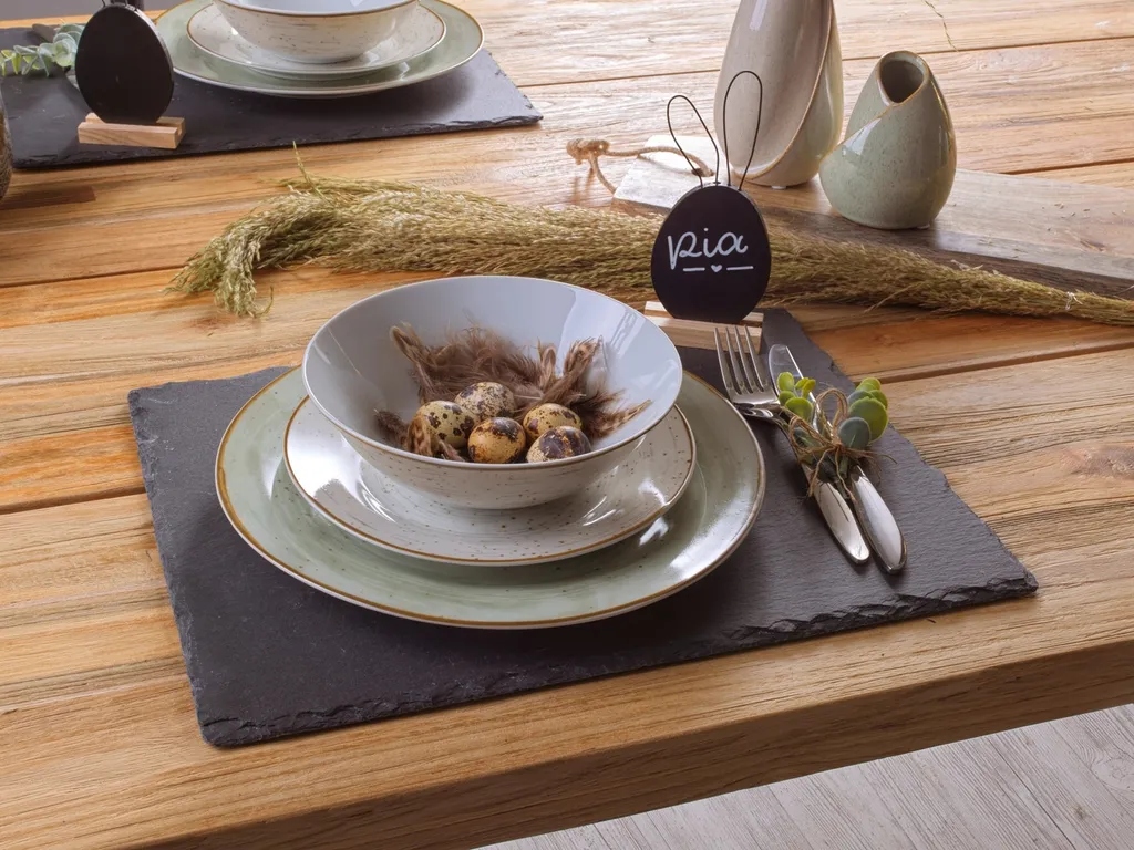 WELLCO Kombiservice Pur 24teilig Grün/grau 5 WELLCO Kombiservice Pur 24teilig Grün/grau – Bild 3